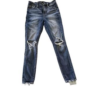 Buckle black Womens skinny ankle distressed Stretch  jeans. No 75 fit. Sz 28x29